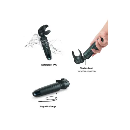Masturbateur vibrant wand à tête flexible - Man Wand Evo Pine Grey