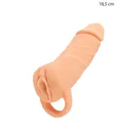 Guaina estensione pene e masturbatore 18,5 cm - 2in1 Medium