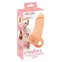 Bainha de extensão do pénis e masturbador 18,5 cm - 2in1 Medium