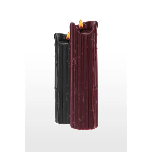 Velas BDSM de baixa temperatura preta e bordeaux x2 - Drip Candles