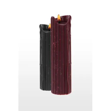 Velas BDSM de baja temperatura negra y burdeos x2 - Drip Candles