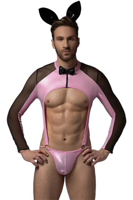 Bunnypak Heren - Roze Body 3-Delig met Oren