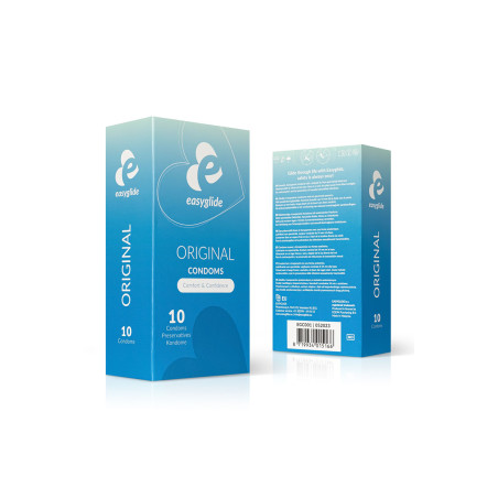 10 Preservativos Lisos 54 mm, Sem Glicerina — Original - Easyglide