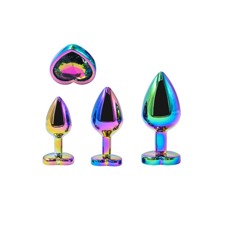 Conjunto de 3 Plugs Anais Progressivos — Crystal Heart X3 - DIK