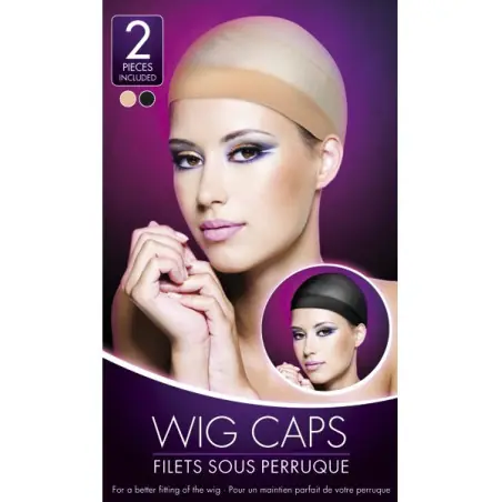 Perückennetze hautfarben und schwarz 2er-Set - Wig Caps