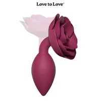 Plug anal silicone base fleur de rose prune taille M - Open Roses