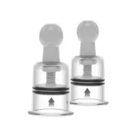 Ventouses à tétons à vis x2, S/M ou M/L - Nipple & Clitoral Suckers