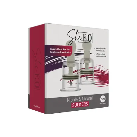 Ventose per capezzoli a vite x2, S/M o M/L - Nipple & Clitoral Suckers