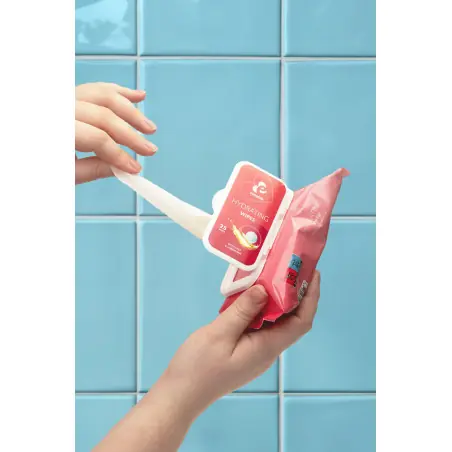 Toalhitas lubrificantes hidratantes x25 com óleos - Hydrating Wipes