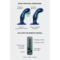 Dildo Vibrador Fingering com Comando - Azul 12,5 cm - 