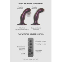 Dildo Vibrador Fingering com Comando - Beringela 12,5 cm - 
