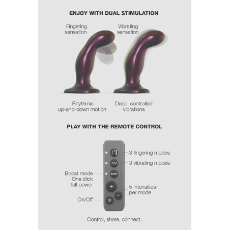 Dildo Vibrador Fingering com Comando - Beringela 12,5 cm - 