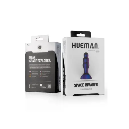 Plug anal vibratório de percussão recarregável 13,9 cm - Space Invader