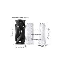 Masturbatore manuale con guaina trasparente e guscio nero - Deep Blow