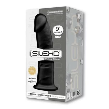 SilexD 23cm Zwart: Thermo-reactieve realistische aanraakdildo - SilexD (€&nbsp;58,51) | Poppers Express