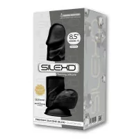 SilexD 21,5 cm Zwart: Thermo-reactieve realistische aanraakdildo met testikels - SilexD (€&nbsp;54,45) | Poppers Express