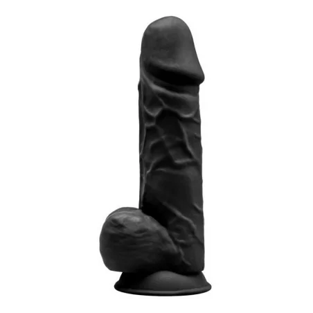 SilexD 21,5 cm Zwart: Thermo-reactieve realistische aanraakdildo met testikels - SilexD (€&nbsp;54,45) | Poppers Express