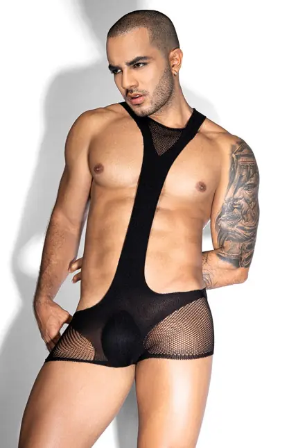 Herencombishort Mesh Zwart - Asymmetrische Band