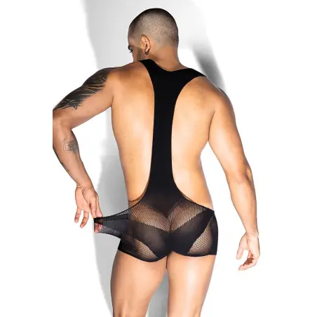 Body Homem Mesh Preto - Alça Assimétrica - J Lingerie