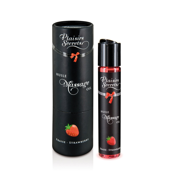 Huile de massage gourmande comestible fraise 59 ml