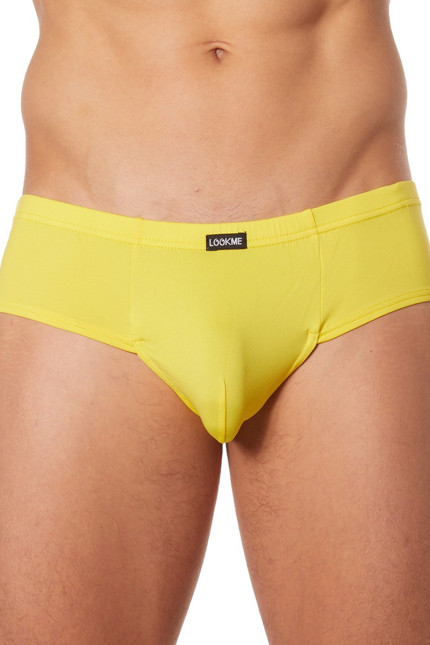 Slip homme jaune coupe mini short en lycra - Sunny