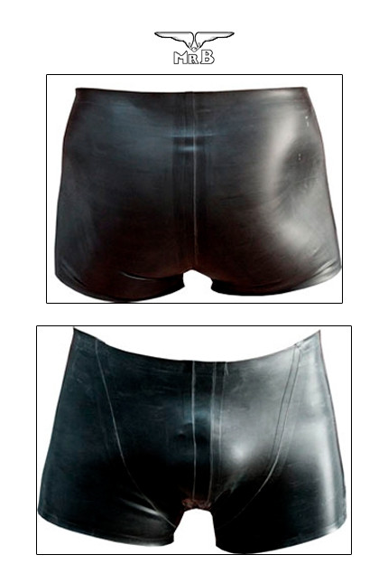 Latex-Shorts Herren schwarz, anatomischer Schnitt - Rubber Shorts