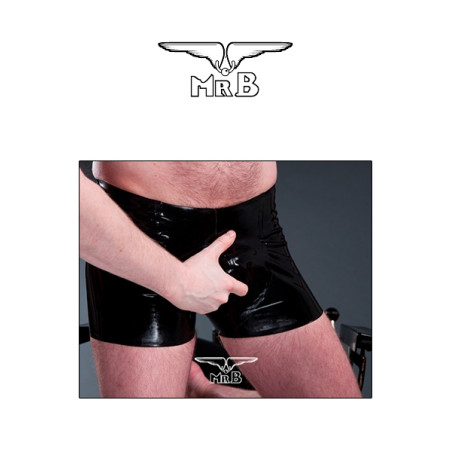 Zwarte latex short heren met anatomische snit - Rubber Shorts