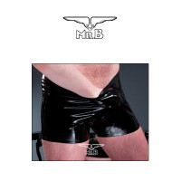 Short de látex negro hombre corte anatómico - Rubber Shorts