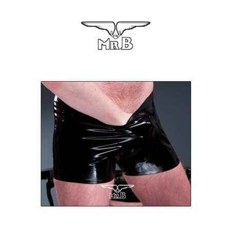 Zwarte latex short heren met anatomische snit - Rubber Shorts