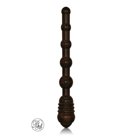 Dildo de madeira preto com bolas progressivas 23 cm - Le Fripon