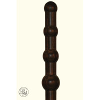 Dildo de madeira preto com bolas progressivas 23 cm - Le Fripon