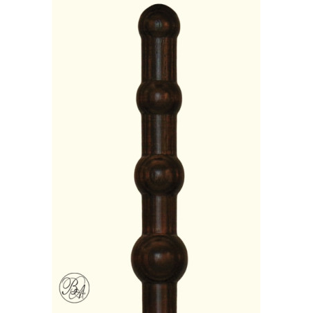 Zwarte houten dildo met oplopende bolletjes 23 cm - Le Fripon