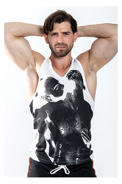 Tanktop Herren weiß mit Print von zwei Männern - URBAN Couple