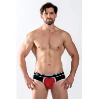 Slip push-up uomo in cotone rosso con motivo geometrico - Urban Castro