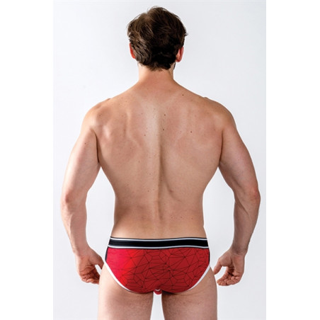 Push-up-Slip Rot aus Baumwolle, geometrisches Muster - Urban Castro