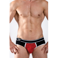 Push-up slip heren rood katoen met geometrisch motief - Urban Castro