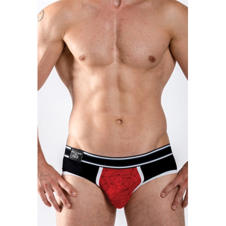 Slip push-up hombre algodón rojo estampado geométrico - Urban Castro