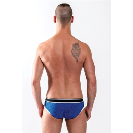 Men's Blue Cotton Push-Up Brief with Geometric Print - Urban Castro
