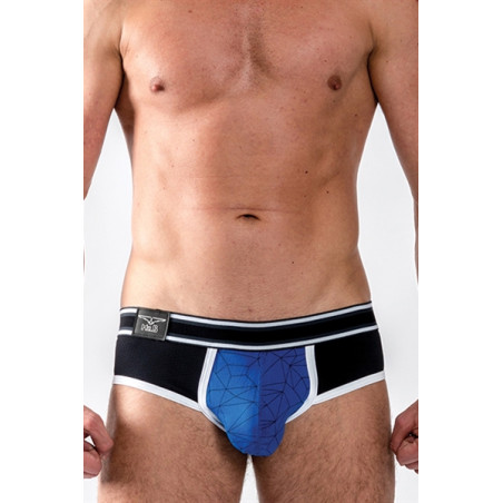 Slip push-up uomo in cotone blu con motivo geometrico - Urban Castro