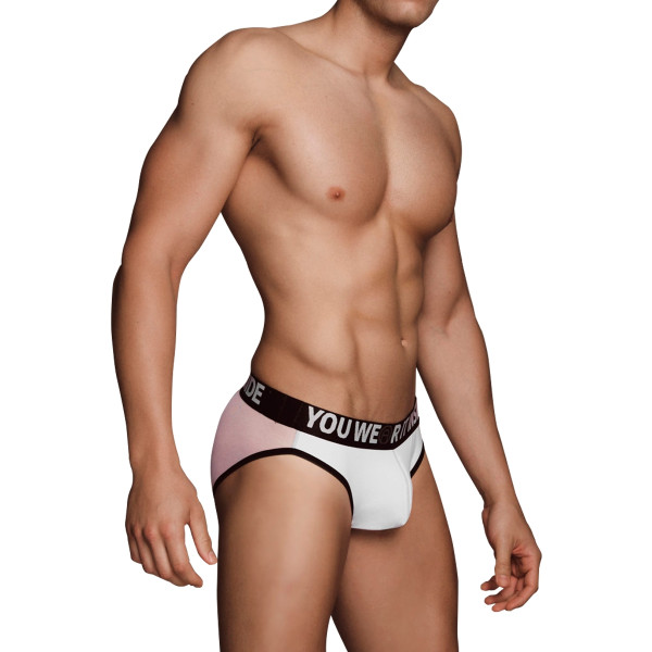 Slip uomo bianco con retro trasparente in rete - MX090