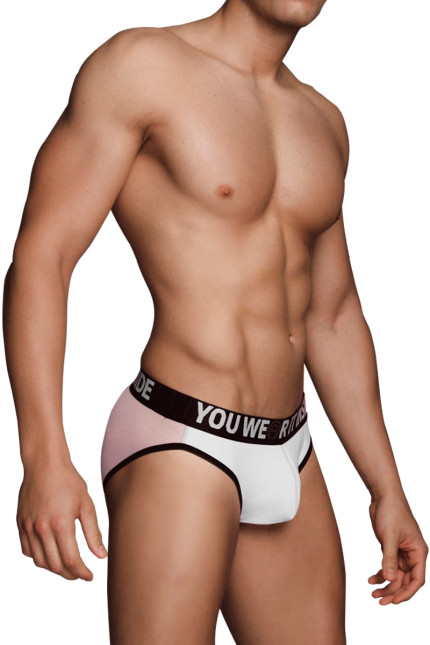 Slip uomo bianco con retro trasparente in rete - MX090