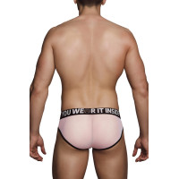 Slip uomo bianco con retro trasparente in rete - MX090