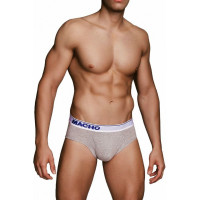Klassischer Herren-Slip Grau meliert mit Eingriff vorn - MC088