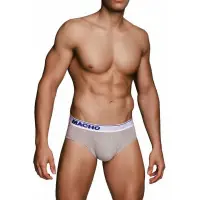 Klassischer Herren-Slip Grau meliert mit Eingriff vorn - MC088