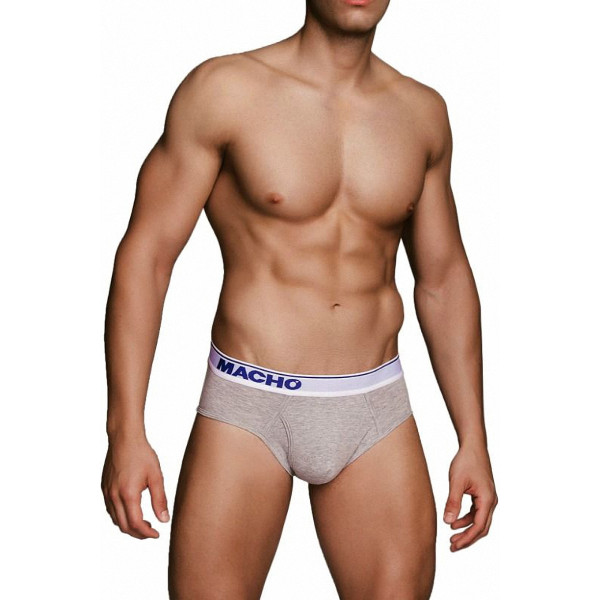 Klassieke herenslip grijs gemêleerd met opening voor - MC088