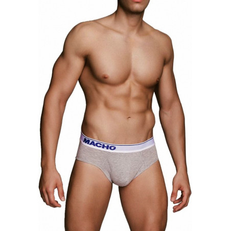 Klassischer Herren-Slip Grau meliert mit Eingriff vorn - MC088