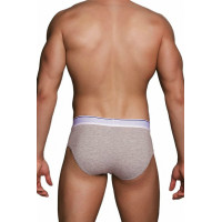 Men's Classic Heather Grey Brief with Front Opening - MC088
