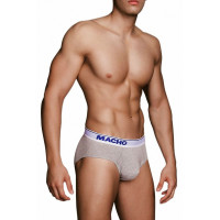 Klassischer Herren-Slip Grau meliert mit Eingriff vorn - MC088