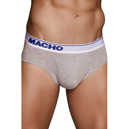 Slip homme classique gris chiné avec ouverture avant - MC088