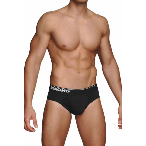 Slip homem clássico preto com abertura frontal - MC088